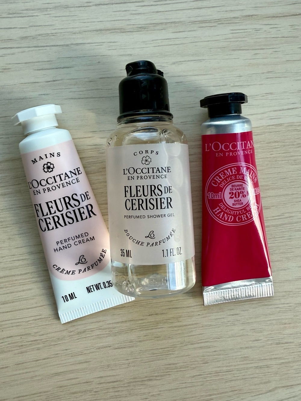NWT Spring Pink Hand Cream + Shower Gel Trio: L'OCCITANE